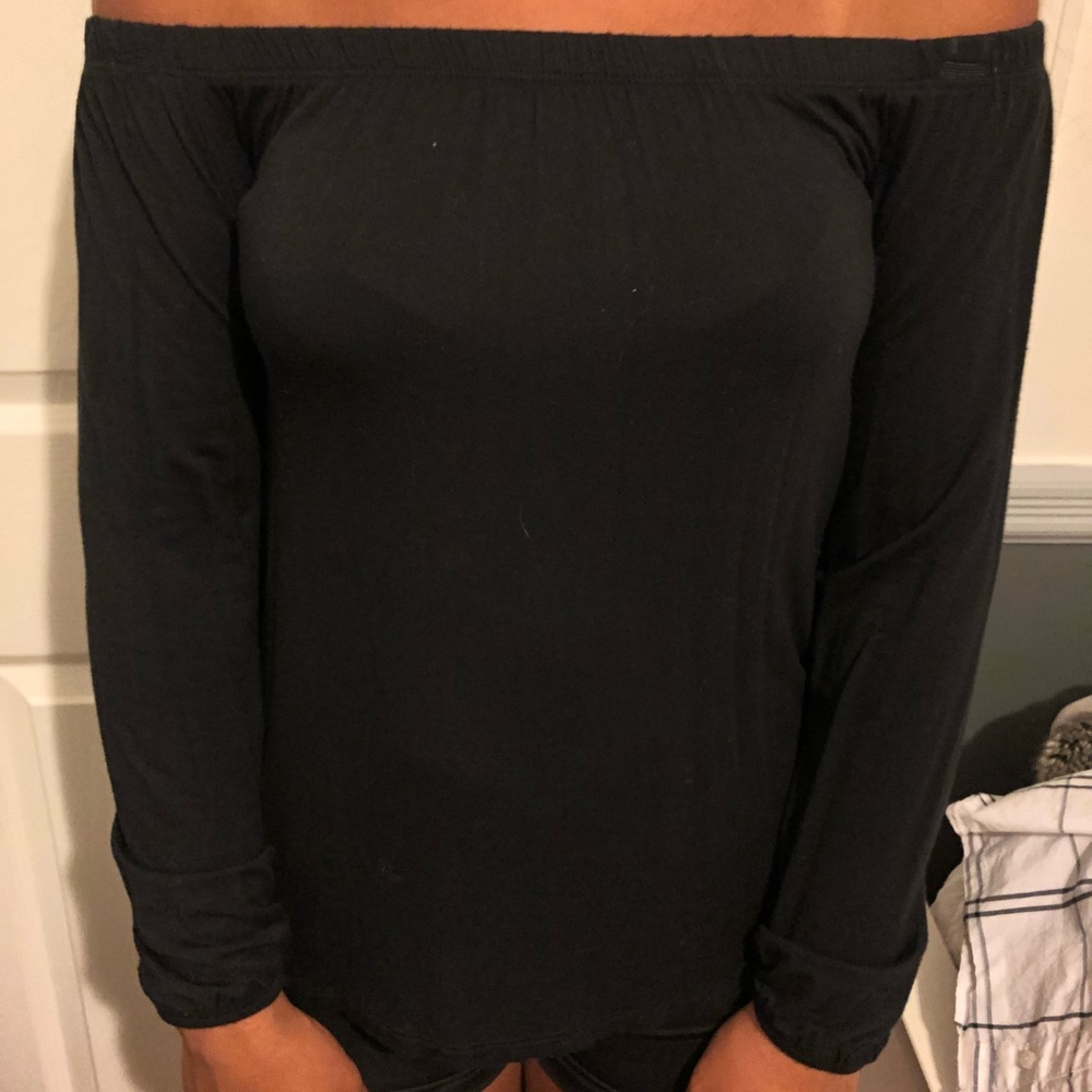 Black off the shoulder top